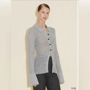 ! Holzweiler Cissi Knit Shirt Dk. Blue Mix sz Xs